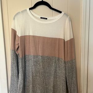 Pink Clover Cream and Pink Long Sleeve Sweatshirt